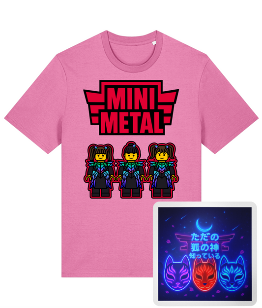 Cult Of Cute: Mini Metal Tee (Premium Unisex Tee) & Fox God Sticker Bundle