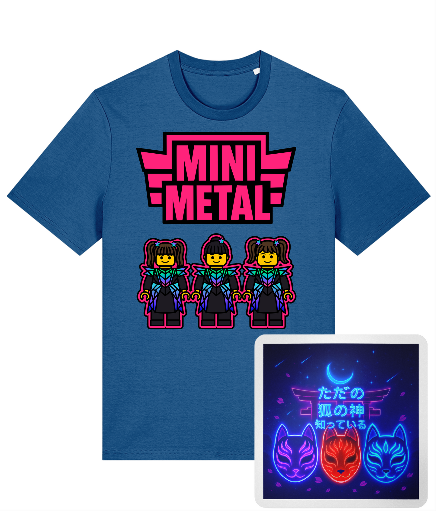 Cult Of Cute: Mini Metal Tee (Premium Unisex Tee) & Fox God Sticker Bundle